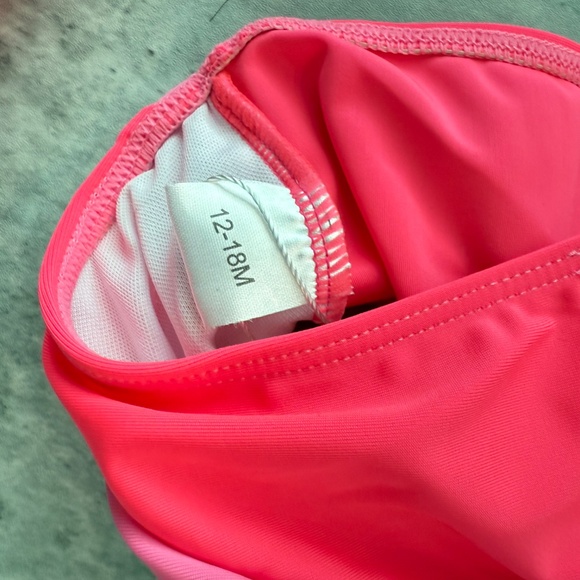 12-18m hot pink bathing suit Girls Pink Two Piece Swimsuit NWT - Picture 4 of 4